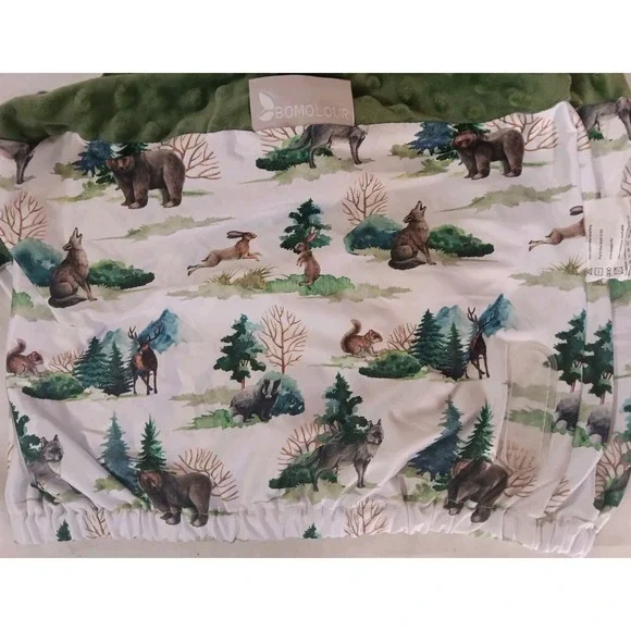 Bumbo Floor Seat Cover Green Forest Animals Baby Safety Strap Ready Anti Slip - Picture 2 of 7
